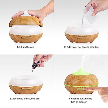 Essential Oil Diffuser, Aromatherapy humidifier, ultrasonic Cold Mist humidifier, 4 Timing Settings TinasChoiceBuy Supplements Australia