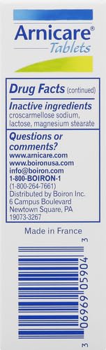 Boiron Arnicare Tablets for Pain Relief from Muscle Pain, Joint Soreness, Swelling from Injury or Bruises BoironBuy Supplements Australia