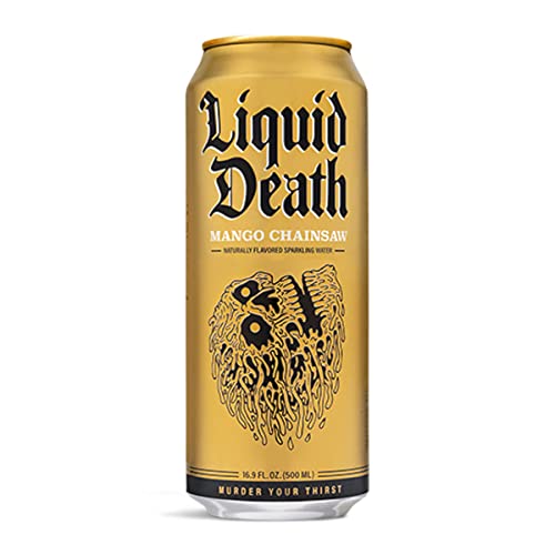 Liquid Death Flavored Sparkling Water with Agave, Mango Chainsaw, 16.9 oz Tallboys Liquid DeathBuy Supplements Australia