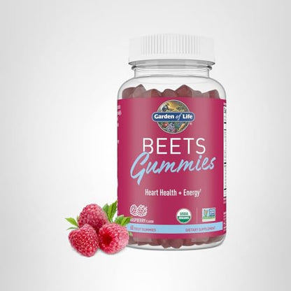 Garden of Life Organic Beet Root Gummies Made from Pectin with Antioxidants, Vitamin C, Vitamin D & B12 for Heart Health & Energy – BEETS Gummies – Vegan, Gluten Free, Non GMO, Raspberry, 30 Servings Garden of LifeBuy Supplements Australia
