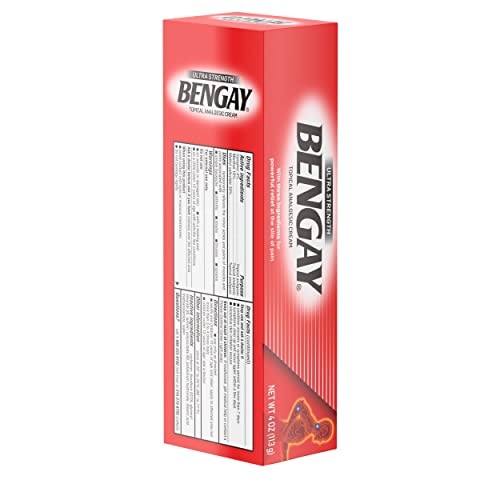 Bengay Ultra Strength Topical Pain Relief Cream, Non-Greasy Topical Analgesic for Minor Arthritis, Muscle, Joint and Back Pain, Camphor, Menthol and Methyl Salicylate, 4 OZ BengayBuy Supplements Australia