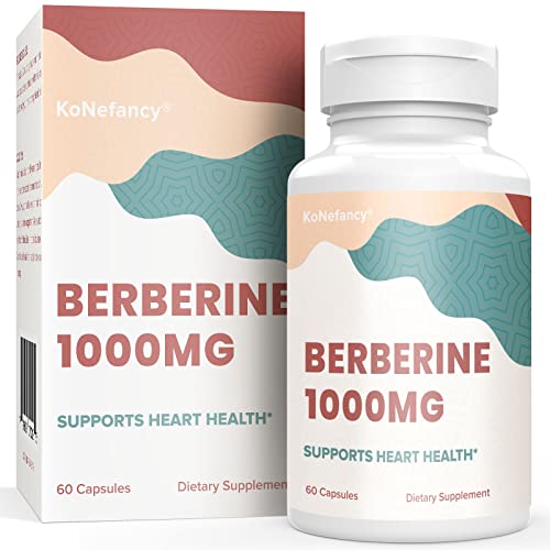 KoNefancy Berberine HCL Supplement 1000mg, High Absorption Berberine Plus Vegan 