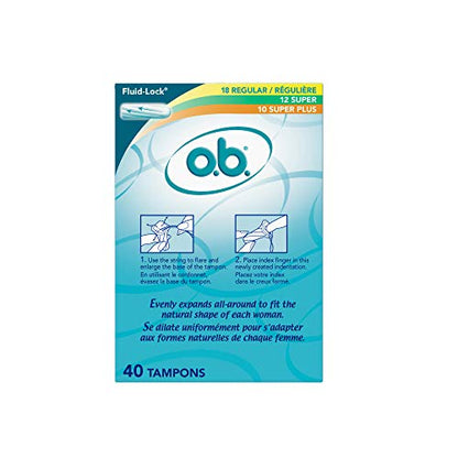 o.b. Tampons Multipack | Non-Applicator Tampon, Unscented | Regular/Super/Super Plus Tampons, 40ct o.b.Buy Supplements Australia