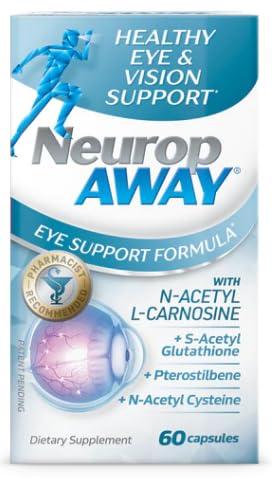 NeuropAWAY Eye Support Supplement 60CT with Lutein N-Acetyl L-Carnosine S-Acetyl Glutathione N-Acetyl Cystiene Pterostilbene Lycopene Zeaxanthin to Support Healthy Vision, Helps Blurry and Dry Eyes NeuropAWAYBuy Supplements Australia