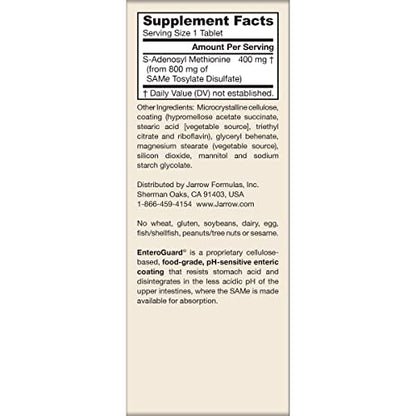 Jarrow Formulas SAMe Supplement 400 mg - 60 Tablets - High Concentration of Active S,S Form - Supports Joint Health, Liver Function, Brain Metabolism, Balanced Mood & Antioxidant Defense - 60 Servings Jarrow FormulasBuy Supplements Australia