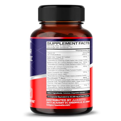Apple Cider Vinegar 9000mg Berberin 6000mg Ceylon Cinnamon 9000mg Turmeric 6000mg AUMETOBuy Supplements Australia