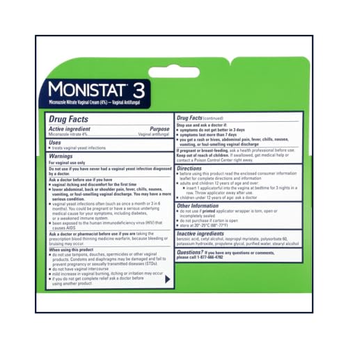 MONISTAT 3 Cream PREFILLED 1EA J&J Consumer Sector BirsppyBuy Supplements Australia