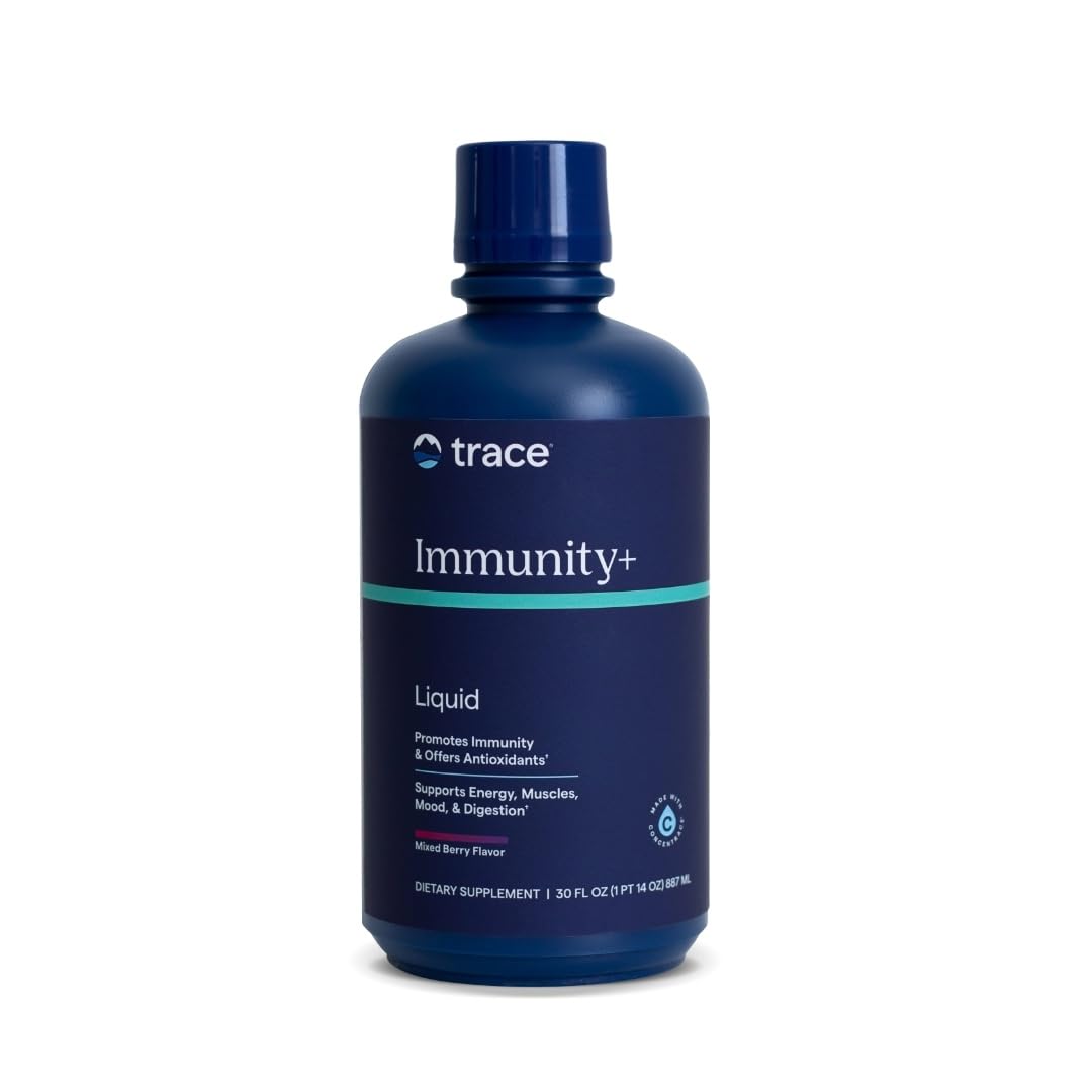 Trace Minerals Immunity+ - Liquid Supplement for Healthy Body & Immune Support - Elderberry Multivitamin - Formulated with Ionic Trace Minerals - Sugar-Free - Mixed Berry - 30 fl oz (30 Servings) Trace MineralsBuy Supplements Australia