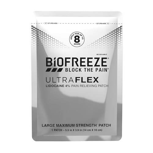 Biofreeze Ultraflex Maximum Strength 4% Lidocaine Patches, Non-Menthol, Flexible Pain Relief Patch for Lower Back, Lidocaine Patch for Neck, Knee, Shoulder, 4 Large Pain Patches BiofreezeBuy Supplements Australia