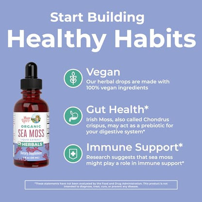 MaryRuth's Irish Sea Moss Liquid Drops | Sugar Free | SeaMoss for Gut Health and Immune MaryRuth OrganicsBuy Supplements Australia
