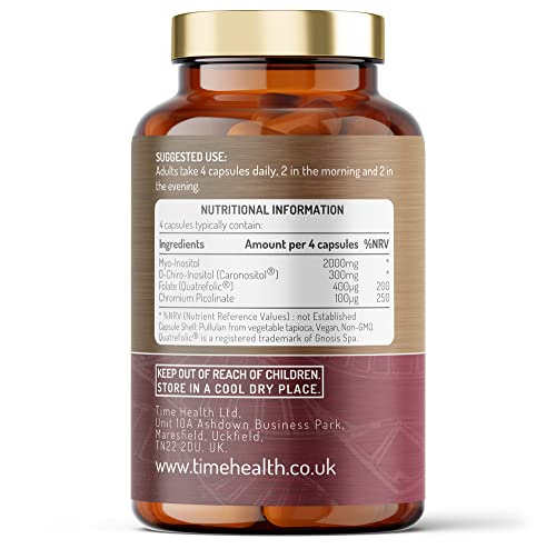 Inositol Complex | PCOS Support | 180 Capsules | Myo & D Chiro-Inositol, Folate & Chromi Time HealthBuy Supplements Australia