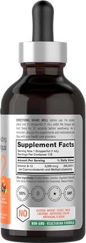 B-12 | 5000mcg | 4oz | Natural Berry Flavor Fast-Acting Sublingual Liquid Vitamin HorbäachBuy Supplements Australia