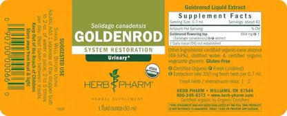 Herb Pharm Certified Organic Goldenrod Liquid Extract for Urinary System Support, 1 Fl Oz (Pack of 1) Herb PharmBuy Supplements Australia