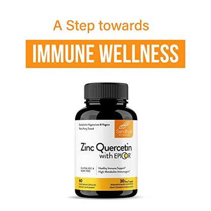 Sandhu's Zinc Quercetin with EpiCor® 60 Vegetarian Capsules - Gluten-Free Zinc Sandhu'sBuy Supplements Australia
