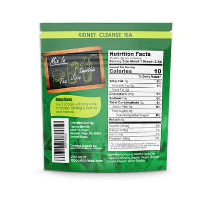 Opportuniteas Organic Kidney Detox Tea- Matcha Green Tea, Cranberry, Lemon & Ginger OpportuniteasBuy Supplements Australia