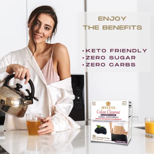 Hyleys Colon Cleanse Tea Blackberry Flavor - 50 Tea Bags (1 Pack) HYLEYSBuy Supplements Australia