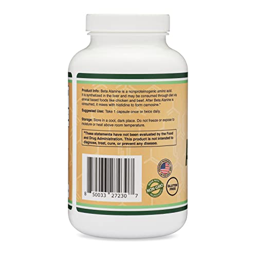 Beta Alanine Powder Capsules (Bulk Jar 240 Pills, 1.5 Gram Servings) Stimulant Free Pre Double Wood SupplementsBuy Supplements Australia