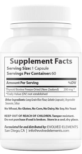 Evolved Elements Raw Grass-Fed Desiccated Bovine Thyroid - Thyroid Support for Women Evolved ElementsBuy Supplements Australia
