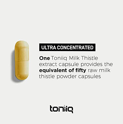Toniiq Ultra High Strength Milk Thistle Capsules - 25,000mg 50x Concentrated Extract ToniiqBuy Supplements Australia