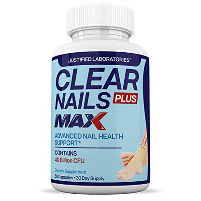 Justified Laboratories (3 Pack) Clear Nails Plus Max Pills 40 Billion CFU Probiotic 60 Caps Justified LaboratoriesBuy Supplements Australia