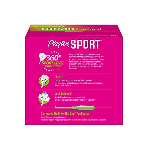 Playtex Sport Tampons, Regular Absorbency, Fragrance-Free - 48ct (Packaging May Vary) PLAYTEXBuy Supplements Australia