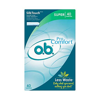 o.b. Pro-Comfort Non-Applicator Tampons, Super Absorbancy, 40 Count (Pack of 1) o.b.Buy Supplements Australia