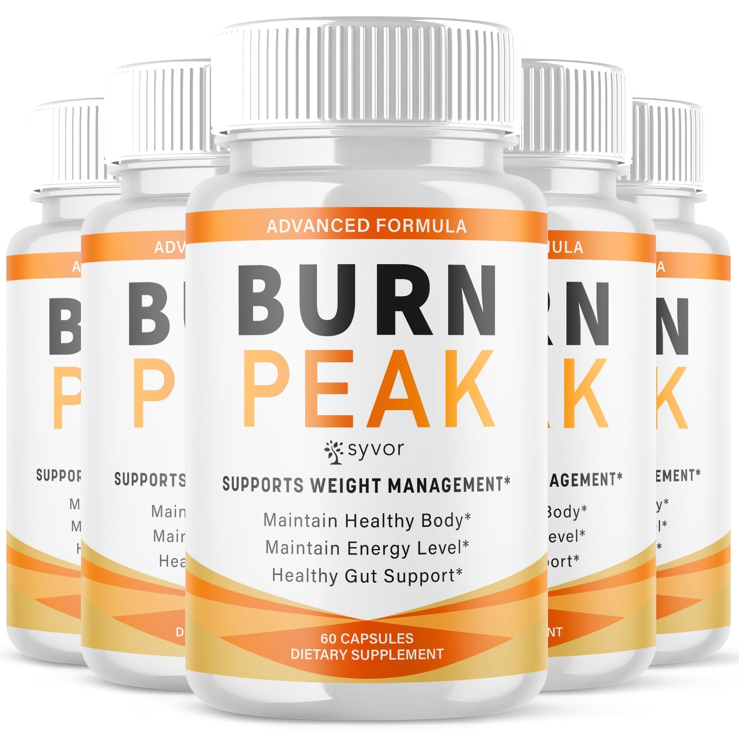 (5 Pack) Burn Peak Capsules, Official Burnpeak Pink Salt Pills with All Natural Ingredients, Advanced Health and Wellness Supplement with Premium Vitamins for Active Lifestyle Support (300 Capsules) - Maple Wellness Supplements