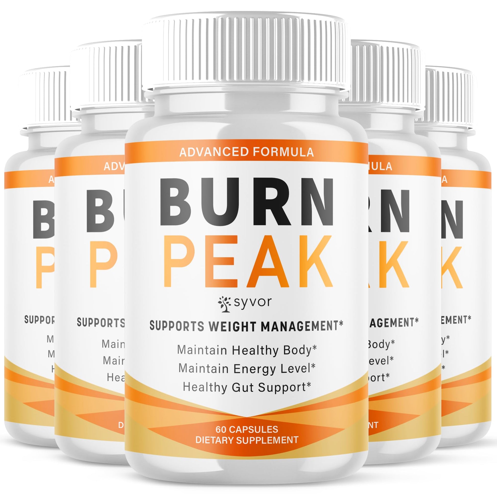 (5 Pack) Burn Peak Capsules, Official Burnpeak Pink Salt Pills with All Natural Ingredients, Advanced Health and Wellness Supplement with Premium Vitamins for Active Lifestyle Support (300 Capsules) - Maple Wellness Supplements