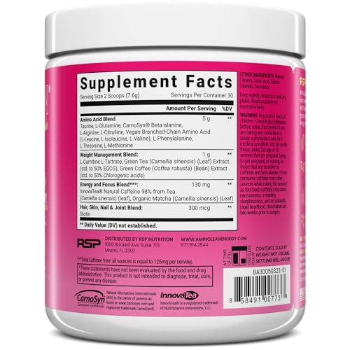RSP NUTRITION AminoLean Pre Workout x Alix Earle Berry Alixir, Clean Energy with No Jitters RSP NUTRITIONBuy Supplements Australia