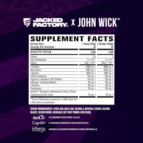 Jacked Factory X John Wick - Wick Mode Pre Workout Powder - Intense Energy, Battle-Rea Jacked FactoryBuy Supplements Australia