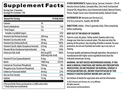 Amazon Basics Women's Multivitamin, Mixed Berry Flavor, Vegetarian & Gluten-Free, 300 Gummies Amazon BasicsBuy Supplements Australia