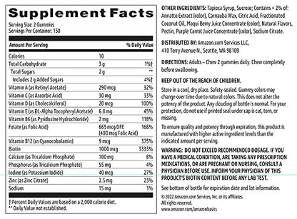 Amazon Basics Women's Multivitamin, Mixed Berry Flavor, Vegetarian & Gluten-Free, 300 Gummies Amazon BasicsBuy Supplements Australia