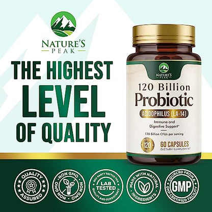 Nature's Peak Probiotics for Digestive Health - 120 Billion CFU with Diverse Strains Nature's PeakBuy Supplements Australia