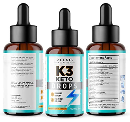 (3 Pack) K3 Keto Drops for Weight Loss - Fat Burner & Metabolism Booster | Advanced Keto ZELSOBuy Supplements Australia