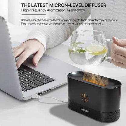 Flame Aroma Diffuser Humidifier 180ml, Oil Essential 2 Modes Brightness Aroma Humidifier GenericBuy Supplements Australia