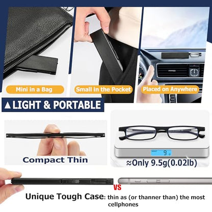 TOVEEN 2 Pack Compact Reading Glasses Anti Blue Light UV, Ultra-thin Slim TR90 Readers TOVEENBuy Supplements Australia