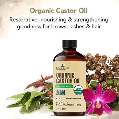 Botanic Hearth Castor Oil | USDA Certified Organic |100% Pure & Hexane Free | Cold Pressed | Growth Botanic HearthBuy Supplements Australia