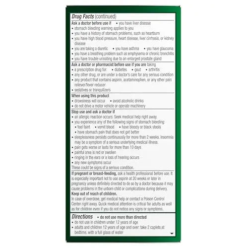 Excedrin PM for Headache Relief, Acetaminophen 250mg, Aspirin 250mg, Diphenhydramine Citrate 38mg, Pain Reliever, Nighttime Sleep-Aid, 100 Count ExcedrinBuy Supplements Australia