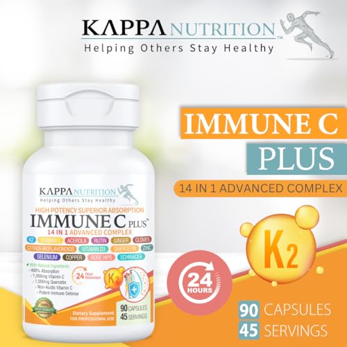 Quercetin 1,000mg, Vitamin C 1,000mg, Zinc 50mg, Vitamin D3 5,000iu, Selenium, Copper, Acerola, Ginger, Rutin, Bitter Orange, Rose Hips, Echinacea, Immune C Plus, 14 in 1 Immune C Plus (120 Count) KAPPA NUTRITIONBuy Supplements Australia
