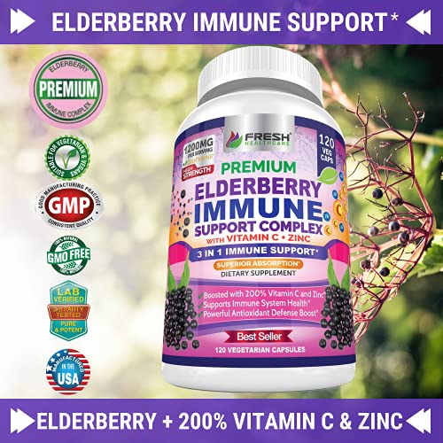 FRESH HEALTHCARE Elderberry Capsules - High Potency Black Elderberry with Zinc FRESH HEALTHCAREBuy Supplements Australia