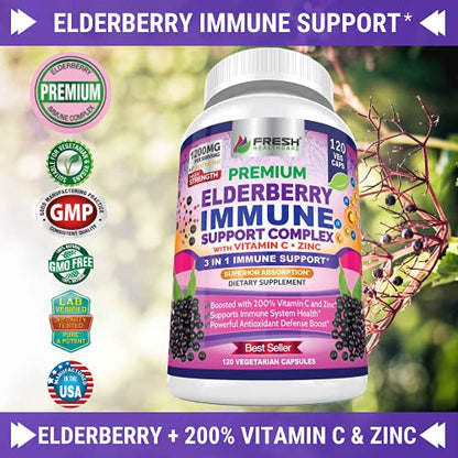 FRESH HEALTHCARE Elderberry Capsules - High Potency Black Elderberry with Zinc FRESH HEALTHCAREBuy Supplements Australia