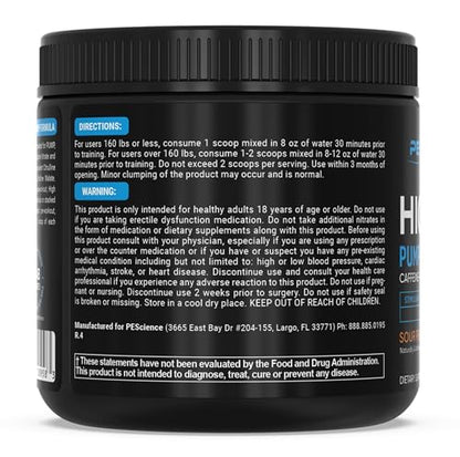PEScience High Volume Nitric Oxide Booster Pump Pre Workout Powder, Sour Peach Candy PEScienceBuy Supplements Australia