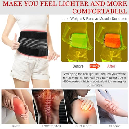 Yofalo 660nm LED Red Light and 850nm Near Infrared Red Light Therapy Belt Device for Body Pain Waist yofaloBuy Supplements Australia