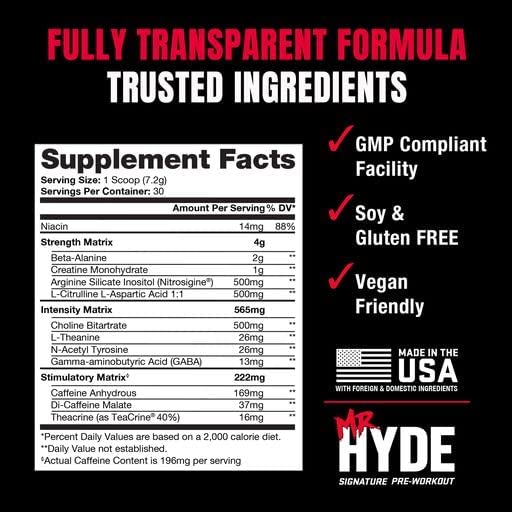 PROSUPPS Mr. Hyde Signature Pre Workout with Creatine, Beta Alanine, TeaCrine PROSUPPSBuy Supplements Australia