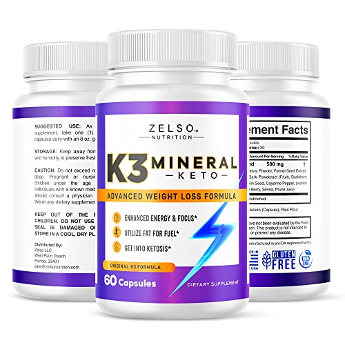 Zelso K3 Mineral Capsules - 60 Count, Advanced Ketogenic Weight Loss and Energy Support Formula ZELSOBuy Supplements Australia
