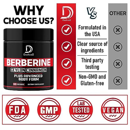 DEDICAD 13in1 Berberine Supplement - 4500mg for Weight Management, Heart & Immune DEDICADBuy Supplements Australia