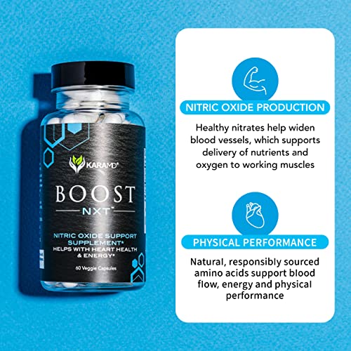 KaraMD Boost NXT | Nitric Oxide Booster Supplement | Natural L-Citrulline & L-Arginine Amino Acids | Improve Energy, Muscle Building & Performance | Non-GMO, Gluten Free & Vegan Friendly (30 Servings)