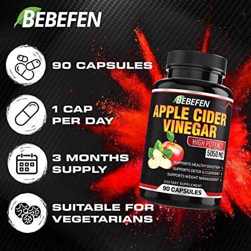 Apple Cider Vinegar Capsules - 5050mg Formula Pills with Black Pepper Extract BEBEFENBuy Supplements Australia