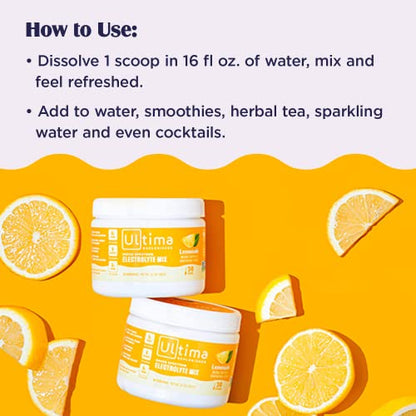 Ultima Replenisher Electrolyte Hydration Drink Mix, Lemonade, 30 Serving Tub Ultima ReplenisherBuy Supplements Australia