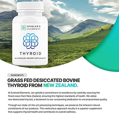 Evolved Elements Raw Grass-Fed Desiccated Bovine Thyroid - Thyroid Support for Women Evolved ElementsBuy Supplements Australia